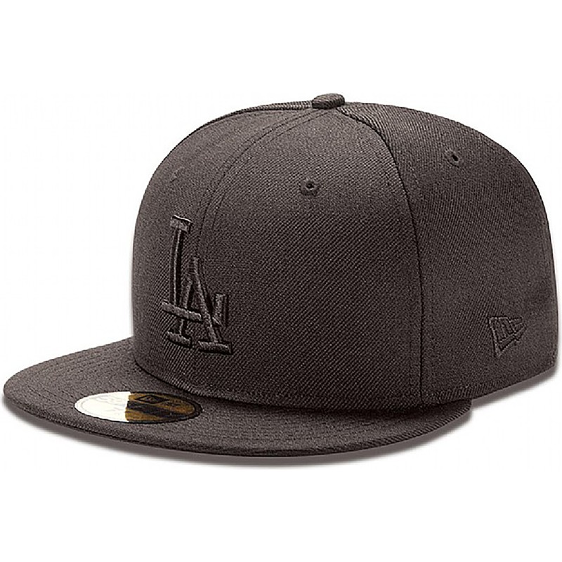 gorra-plana-negra-ajustada-59fifty-black-on-black-de-los-angeles-dodgers-mlb-de-new-era