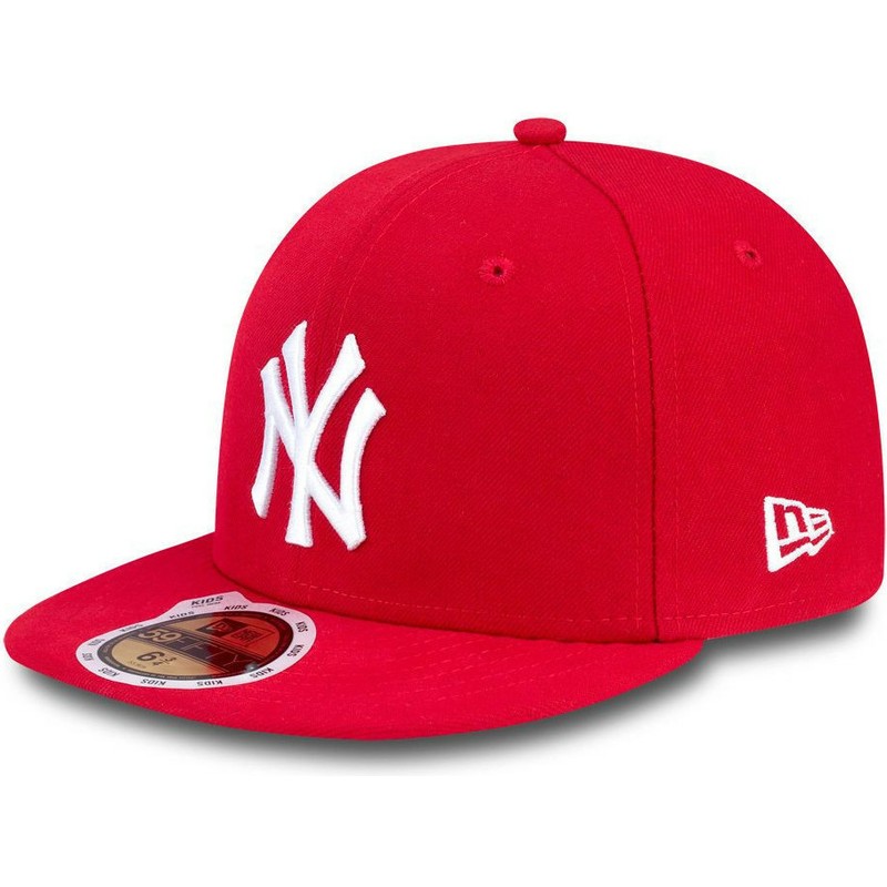 gorra-plana-roja-ajustada-para-nino-59fifty-essential-de-new-york-yankees-mlb-de-new-era