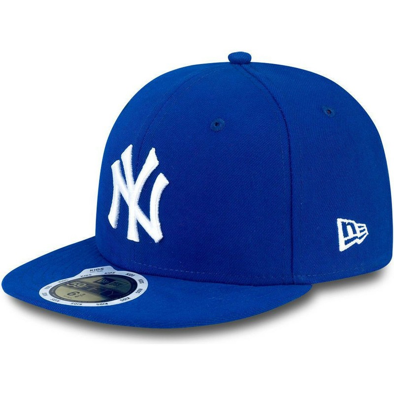 gorra-plana-azul-ajustada-para-nino-59fifty-essential-de-new-york-yankees-mlb-de-new-era