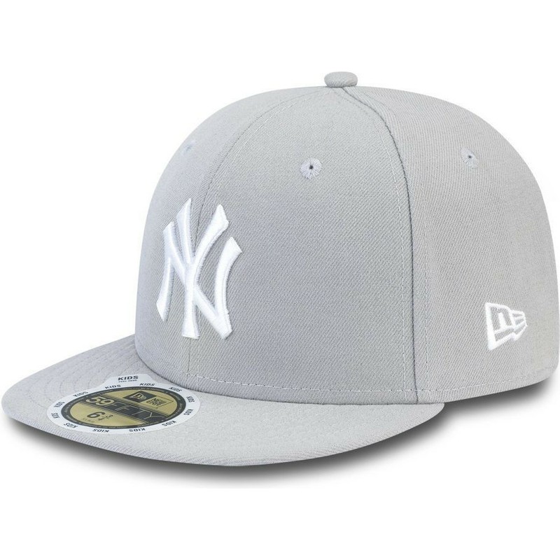 gorra-plana-gris-ajustada-con-logo-blanco-para-nino-59fifty-essential-de-new-york-yankees-mlb-de-new-era