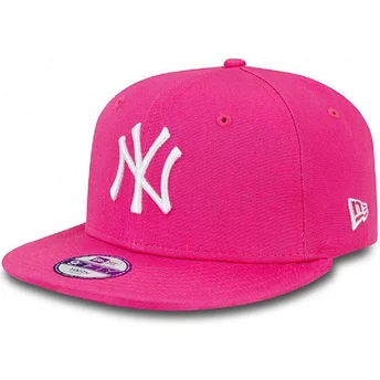 gorra-plana-rosa-snapback-para-nino-9fifty-essential-de-new-york-yankees-mlb-de-new-era